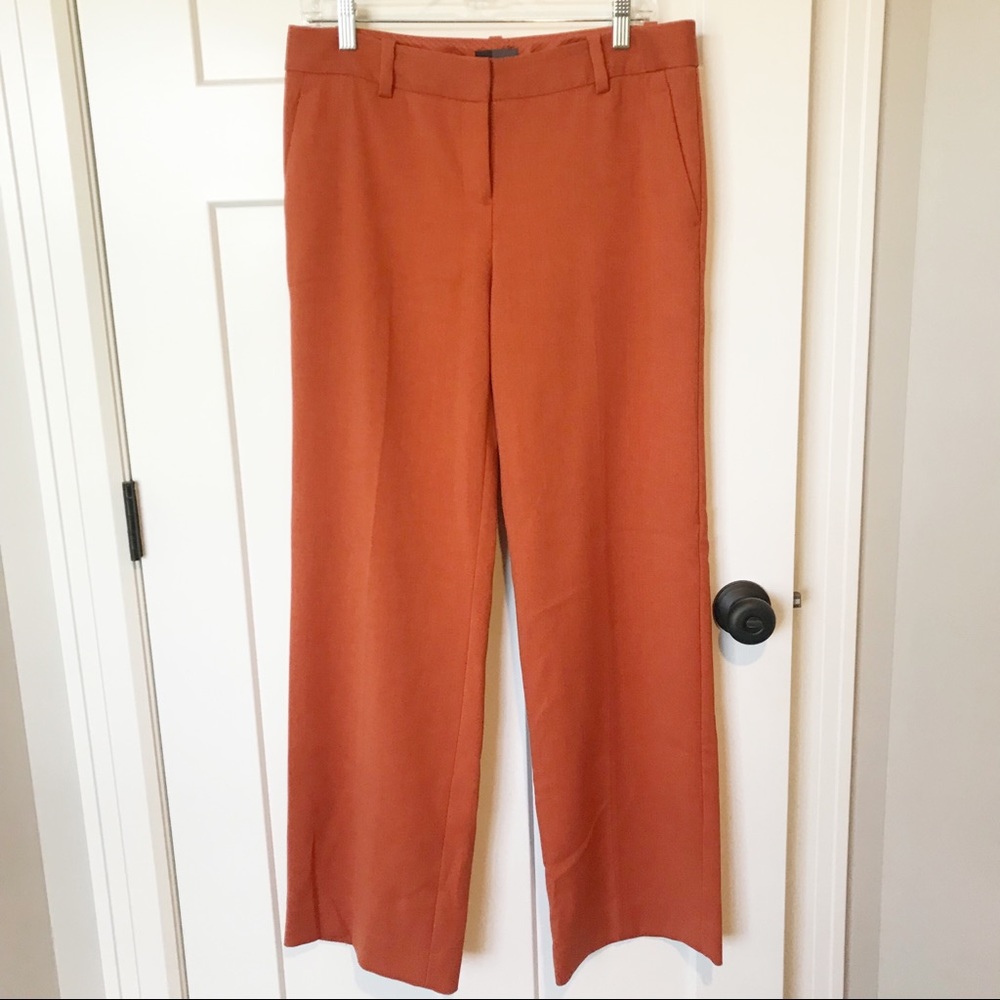 The Limited Orange Rust Straight Wide Leg Trousers